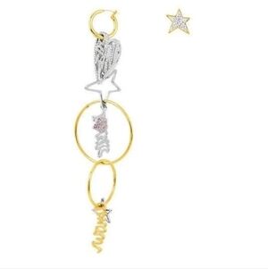 NWOT Henri Bendel Script I Love Henri Mismatched Drop Earrings